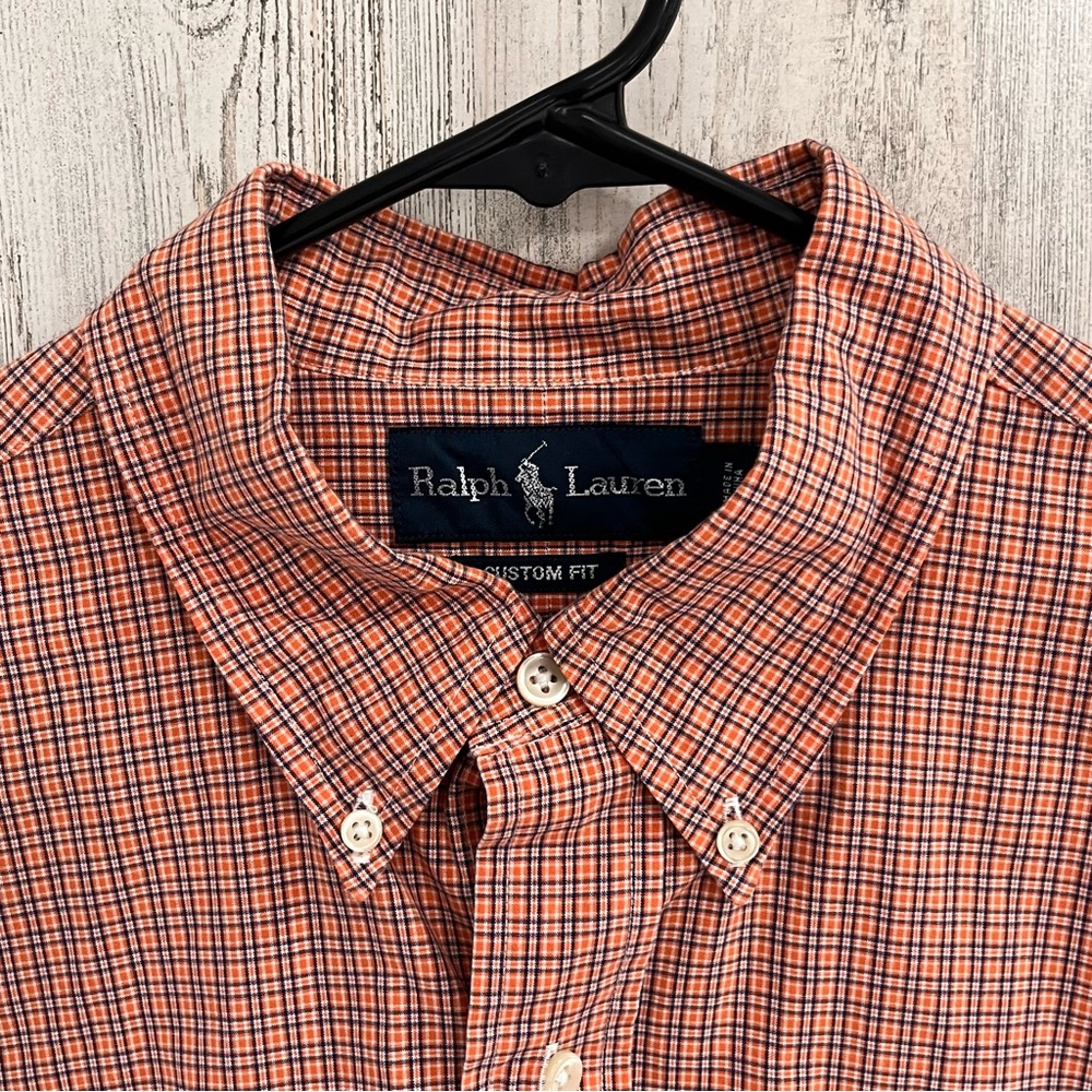 Ralph Lauren Custom Fit Men’s Button Down Shirt Size Large 100% Cotton - Picture 2 of 7